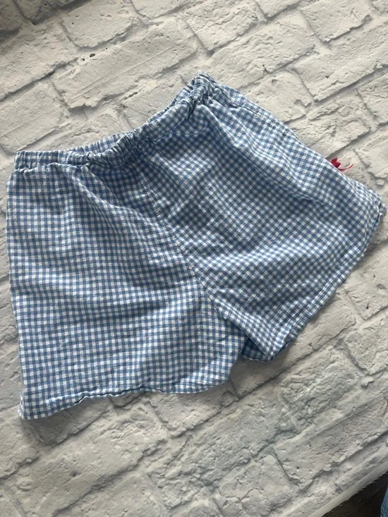 Pigeon Said Please Blue Gingham Women's Lounge Shorts - Picture 3 of 7